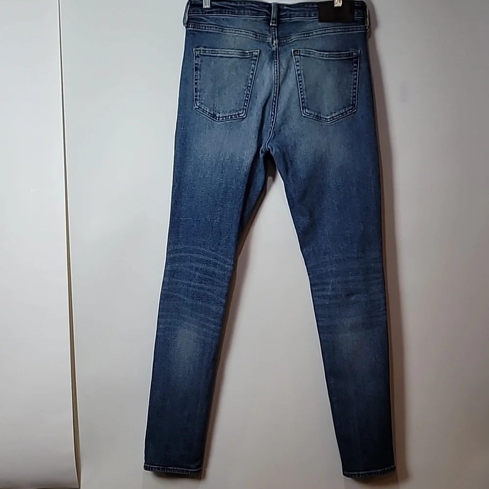& DENIM Jeans ~ Distressed Skinny Coupe Moulante Jeans with Button-fly - Picture 4 of 13